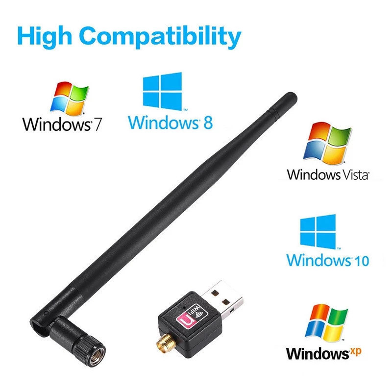 Adaptador WiFi USB 1200Mbps Antena Externa Receptor Wireless 802.11N para PC Notebook Desktop