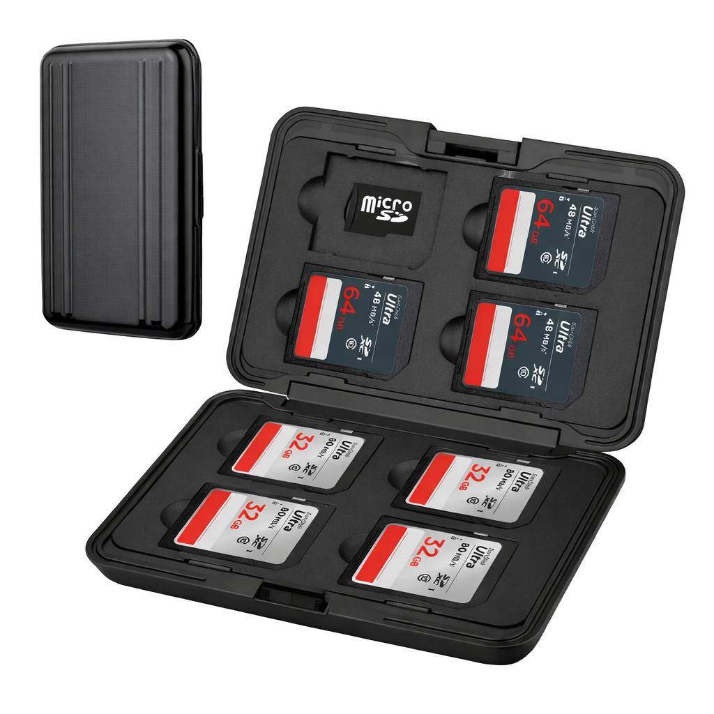 Case Micro E Sd Aluminio Porta Cartão Memoria Estojo Preto