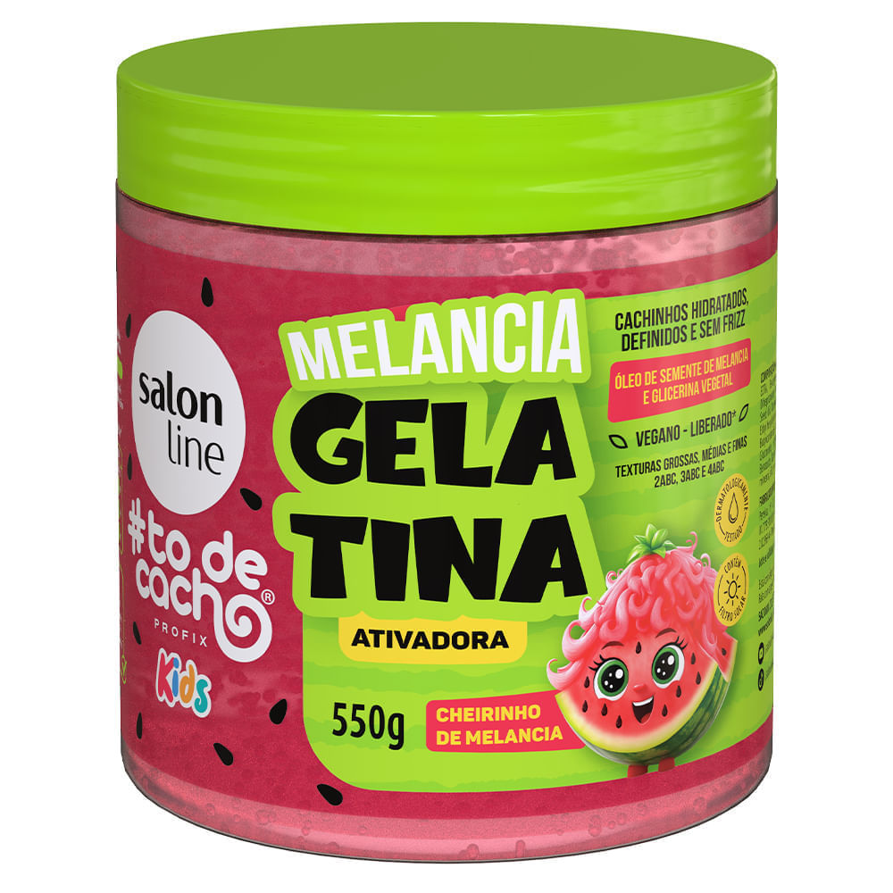 Gelatina Salon Line Todecacho Melancia Kids 550g em Oferta na Shopee
