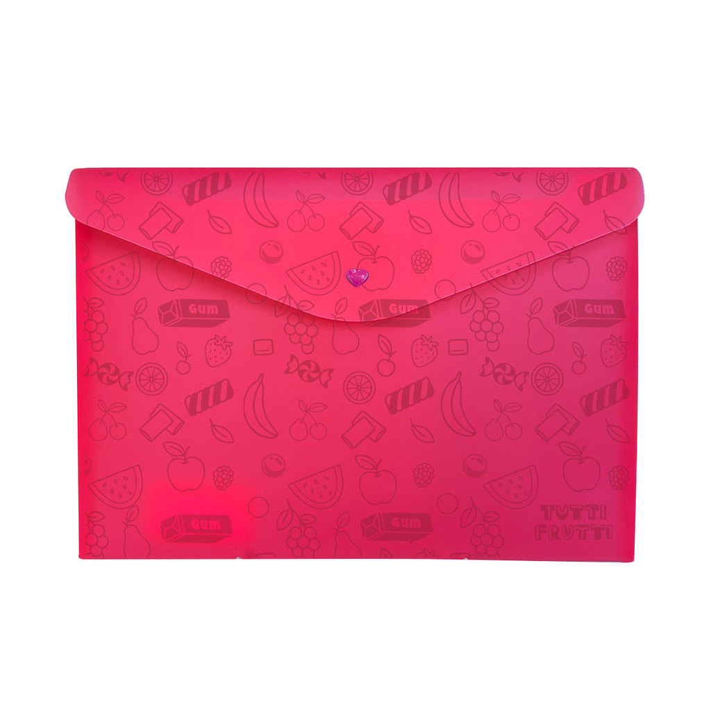 Envelope plástico com botão A4 Aromas Tutti Frutti 0015.06 Dello em Oferta na Shopee
