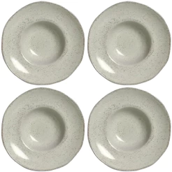 Conjunto Com 4 Pratos De Massa Orgânico Pistache 28x6,5cm 450ml Porto Brasil