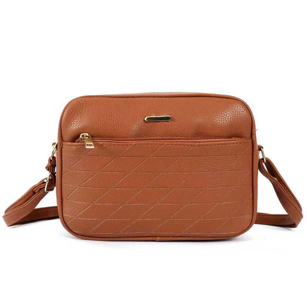 Bolsa Transversal Feminina Matelassê com 3 Bolsos em Zíper e Alça Regulável  jorge