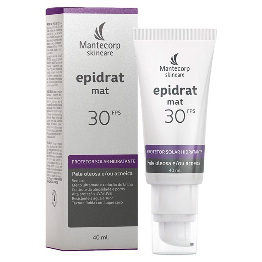 Protetor Solar Mantecorp Skincare Epidrat Mat Hidratante FPS30 com 40ml em Oferta na Shopee
