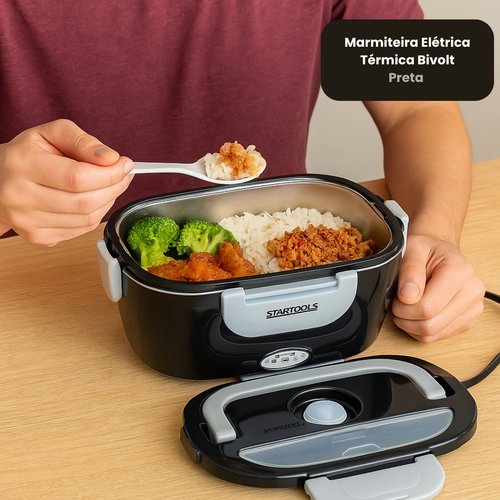 Marmiteira Eletrica Termica Portatil Bivolt 1,5 L Preto  Conserva Calor