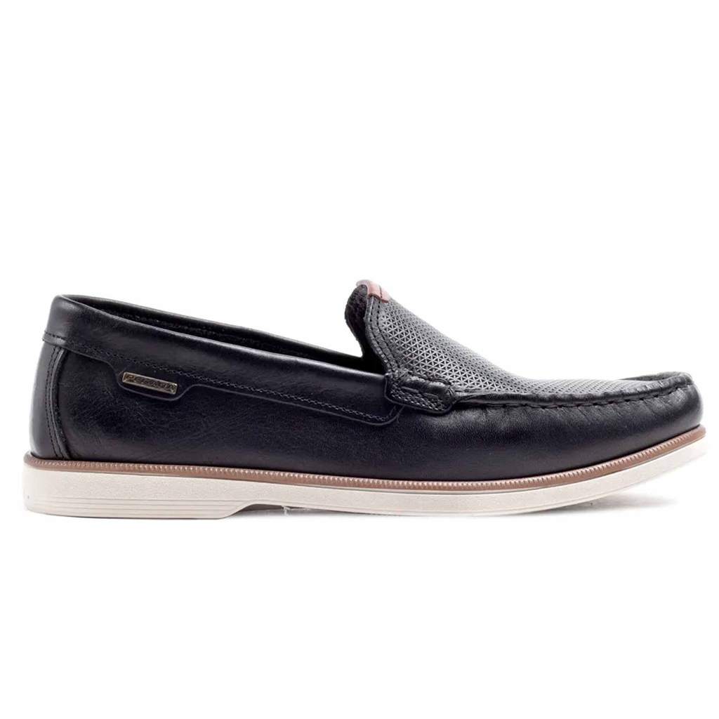 Mocassim Pegada Preto Masculino em Couro Casual Confortável