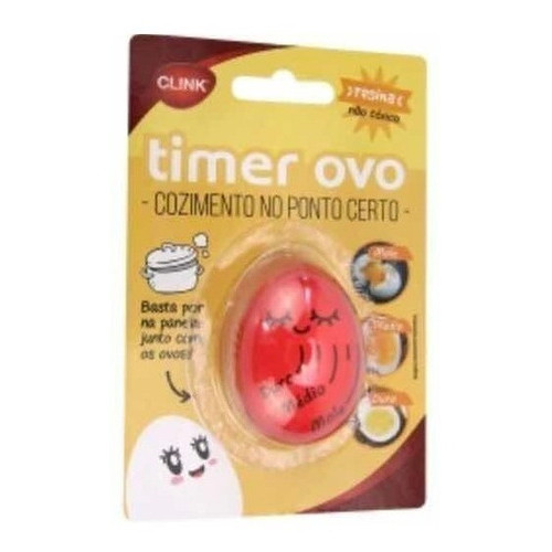 Timer Para Ovo Cozido Temporizador Ovo No Ponto Certo Vermelho Liso