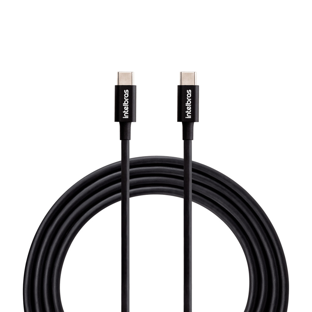 Cabo USB-C 1,2m PVC Preto Intelbras EUCC 12PP em Oferta na Shopee