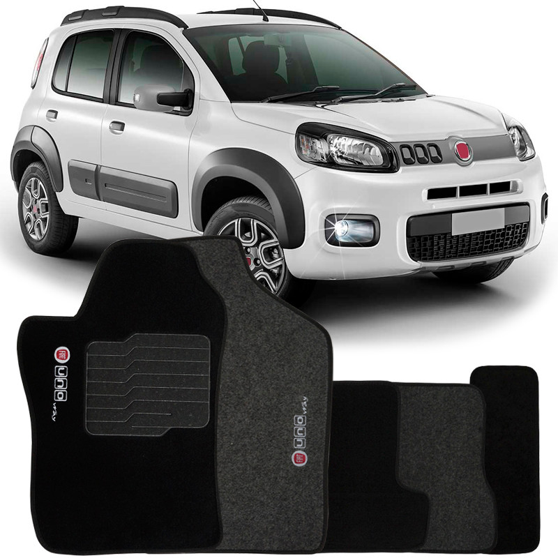 Tapete Carpete Uno Way 2011 à 2021 Logo Bordado Jogo 5 Peças Personalizado Automotivo
