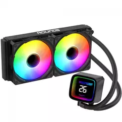 Water Cooler Round5 Boreah Black, ARGB, 240mm,Display, Intel-AMD, PWM, Preto, R5-WC-BOREAH-240B-2234