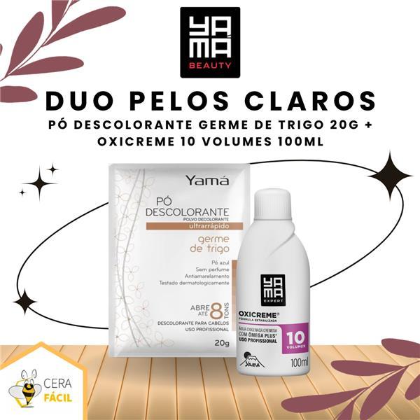 Kit Duo Pelos Claros Yamá - Pó Descolorante Germe de Trigo 20g + Oxicreme 100ml