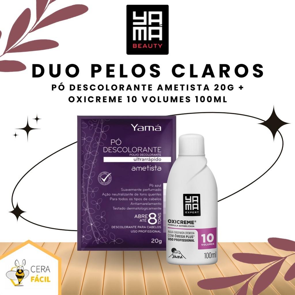 ​Kit Duo Pelos Claros Yamá - Pó Descolorante Ametista 20g + Oxicreme 100ml