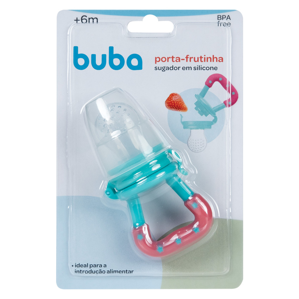 Porta Frutinha Alimentadora Silicone Rosa Buba Menina em Oferta na Shopee