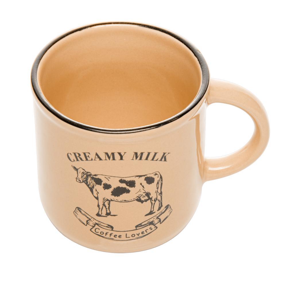 Caneca Creamy Milk Lyor 180ml Bege Cerâmica em Oferta na Shopee