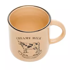 Caneca Creamy Milk 180ml Cerâmica Bege Lyor para Café Chá Bebidas Quentes Mesa Café da Manhã Uso Diário Elegante Em Casa