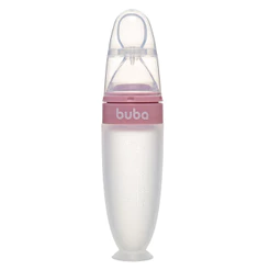 Colher Dosadora em Silicone com Ventosa Buba +6M Rosa