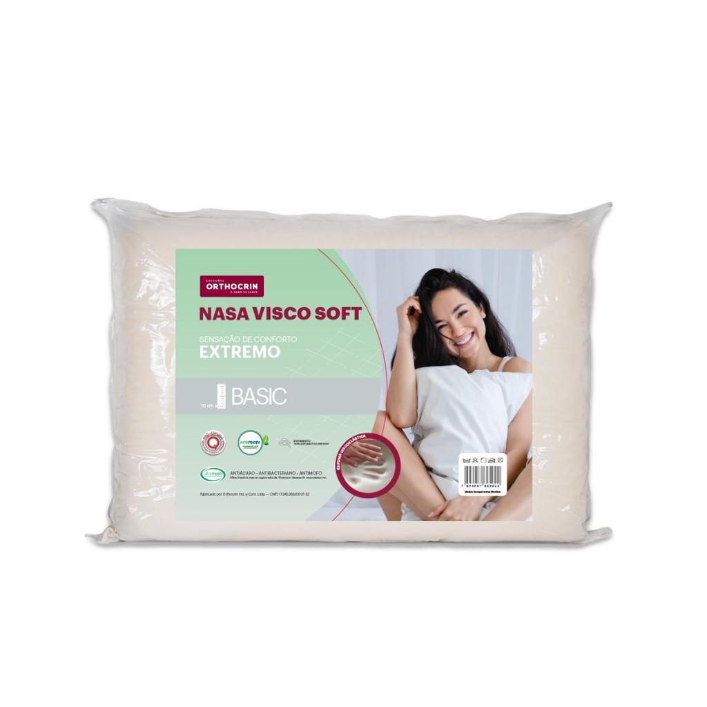 Travesseiro Espuma da NASA Basic Visco Soft Orthocrin - 45x65x10