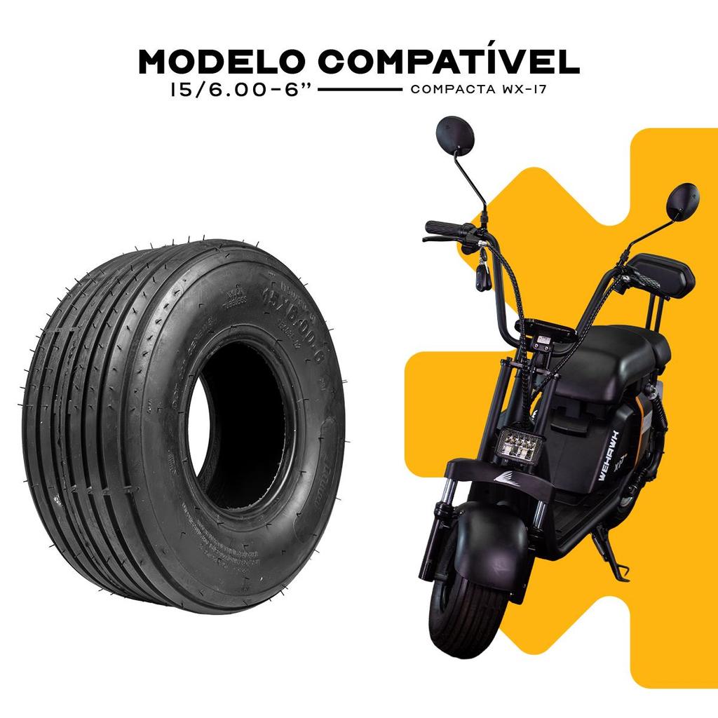 Pneu de Scooter Elétrica X17 Traseiro 6 Polegada Wehawk 15/6.00 em Oferta na Shopee