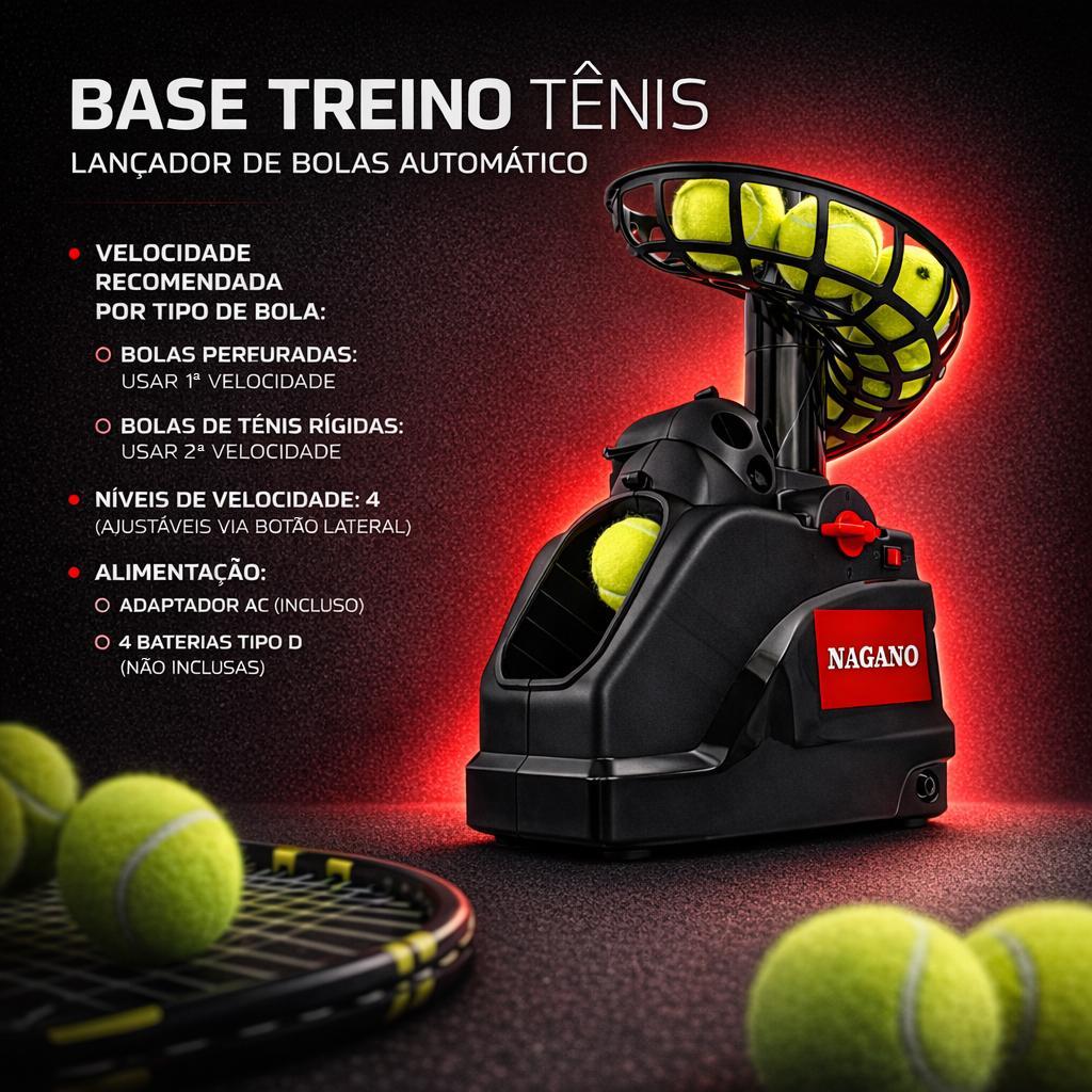 Base Treino Tênis Lançador de Bolas Automático