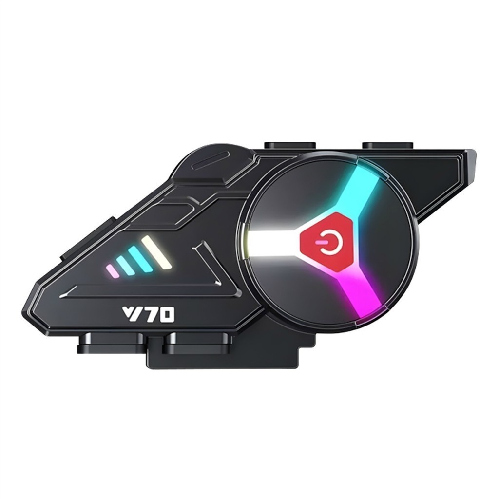 Fone de Ouvido Bluetooth 5.3 Capacete Moto RGB Sem Fio Prova D'água IP67 Modelo y70