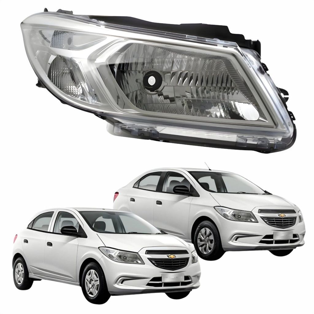 Farol Gm Onix Prisma 2013 até 2016 Onix Joy Prisma Joy 2017 até 2019 Lado Direito Passageiro