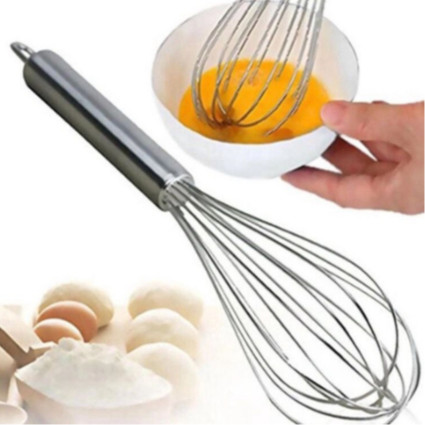 Batedor de Ovos Profissional Manual em Aço Inox