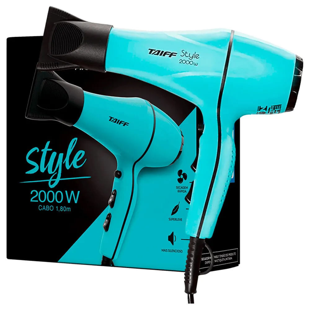 Secador De Cabelo Taiff Style Azul Tiffany 2000W 127V em Oferta na Shopee