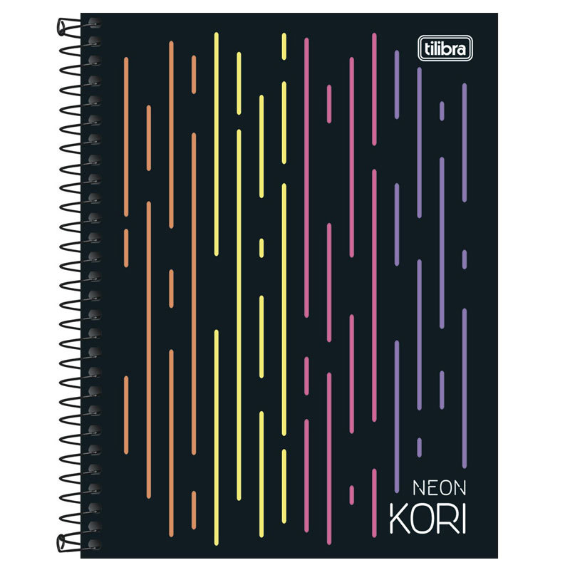 Caderno espiral capa dura colegial 1x1 80 folhas Neon Kori Tilibra em Oferta na Shopee