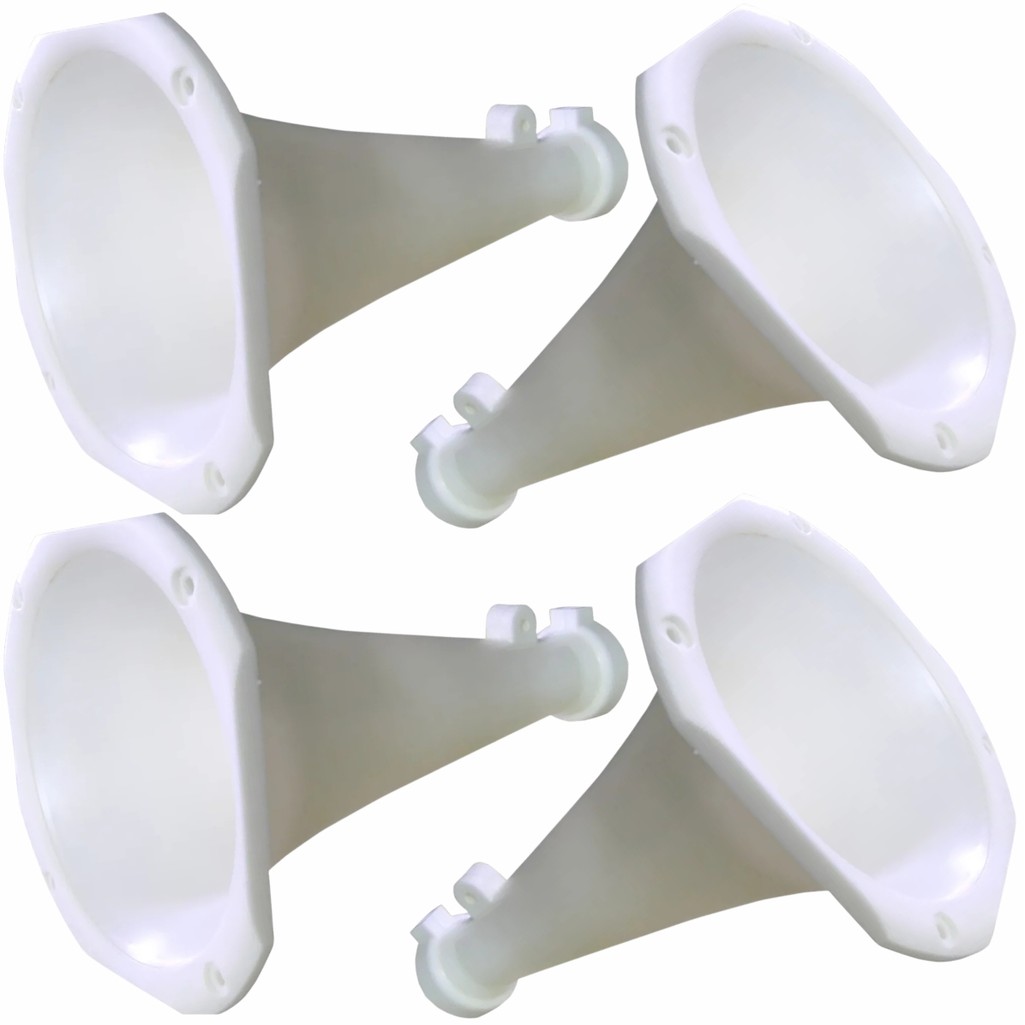 Kit 4 Boca Corneta Som automotivo Trio Fiamon Branca Boquinha Longa Lc1425 Plástico em Oferta na Shopee