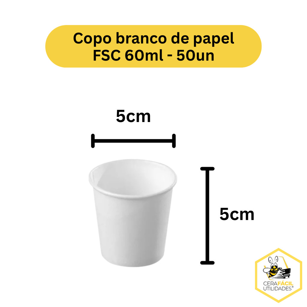 50un - Copo Branco de Papel — imagem 2 de 2