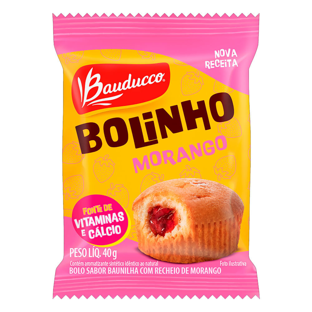 Bolinho Bauducco Sabor Baunilha com Recheio de Morango 40g em Oferta na Shopee