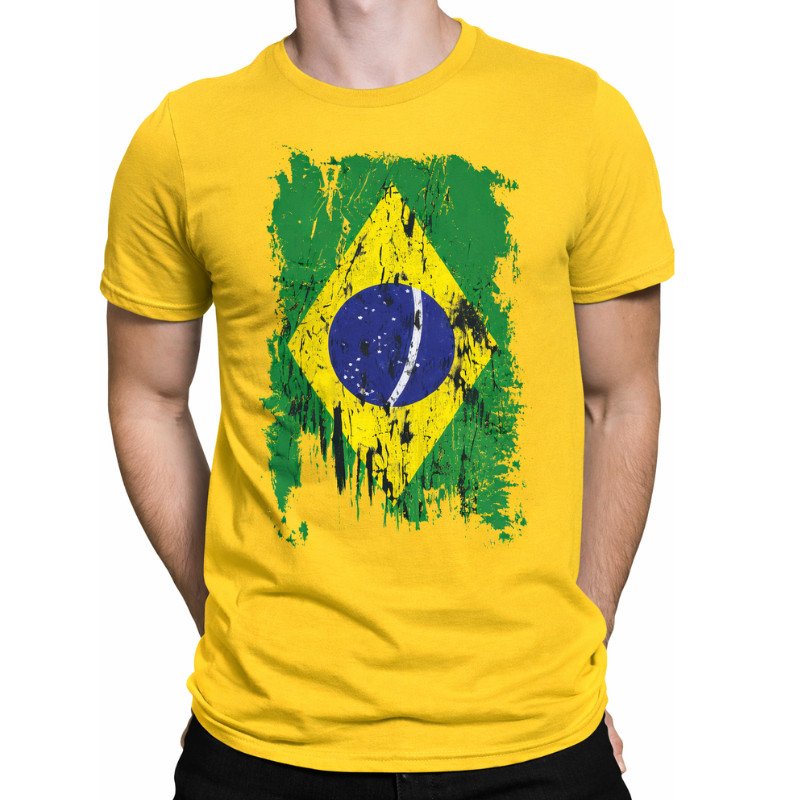 Camiseta Camisa Brasil Estampada Bandeira Copa do Mundo Envio Imediato Plus Sige 100% algodao 30.1