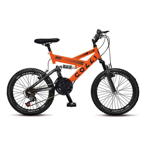 Bicicleta Gps Aro 20 Dupla Suspensão 21 Marchas Colli Cor Laranja Laranja-néon 14
