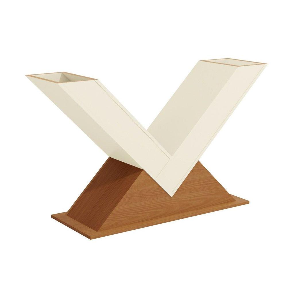 Base de Mesa p/ Cozinha Amora BA35 Madeirado s/ Tampo Freijó/Off White - Kappesberg