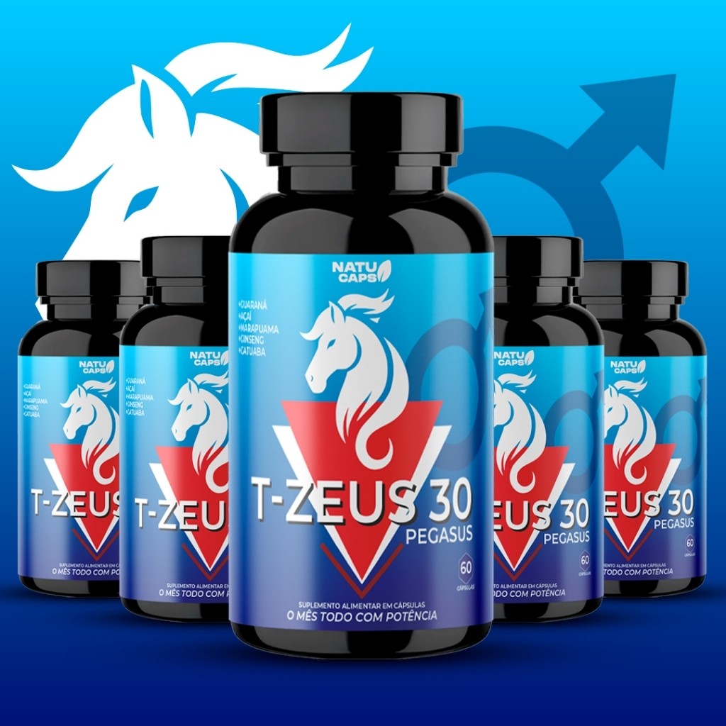 Pague 4 leve 5  T-ZEUS de 300 Cápsulas - Vitalidade Masculina - Envio Imediato