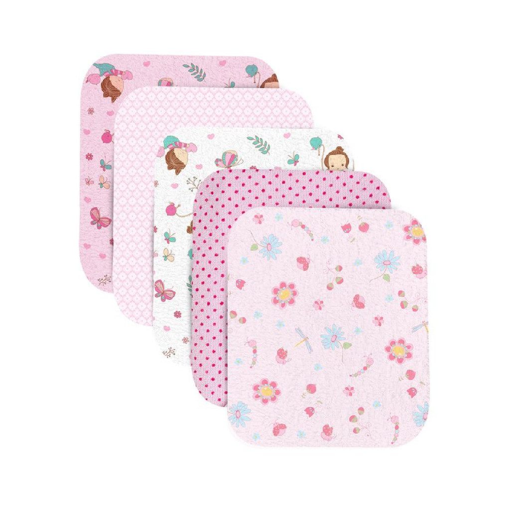 Kit Babador 3 Und Forro Confortavel Algodao Enxoval Ajustavel Facil Limpar Feminino Bebe Infantil