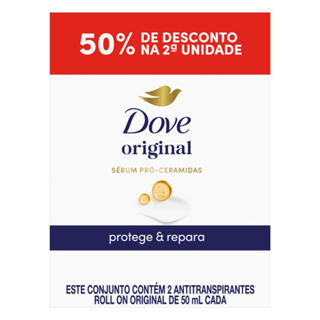 Desodorante Antitranspirante Roll-on Dove Original Sérum Pró-ceramidas 2 Unidades 50ml em Oferta na Shopee