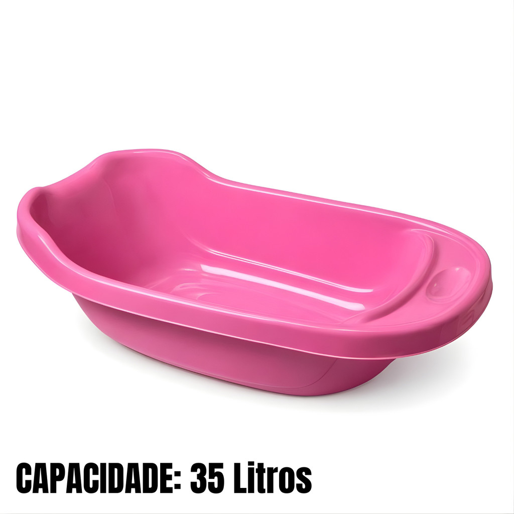 Banheira Grande Para Bebê Infantil 35 Litros Baby Banho Unishop — imagem 2 de 2