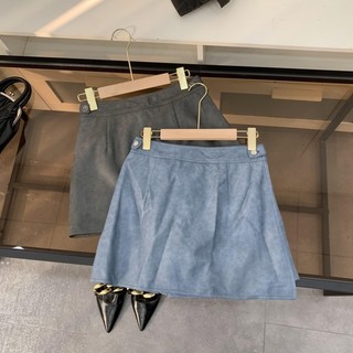 Primavera Festival entrega saia cor pura All-Match plutônio moda nicho reto A linha saia de cintura alta feminino SH3396
