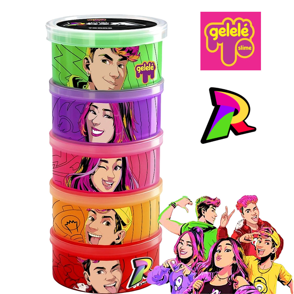 Kit Slime Torre 5 Potinhos Gelelé Dos Rosa Youtubers 330g Original