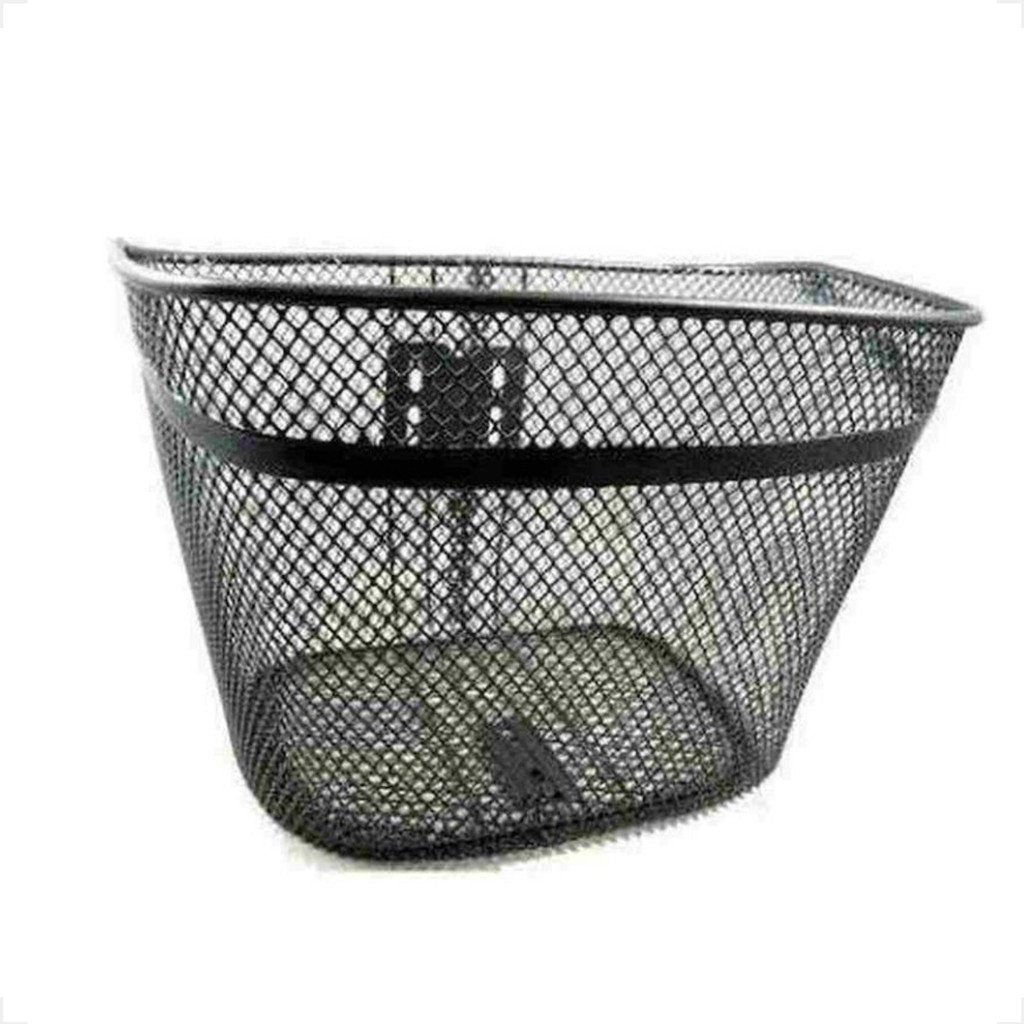 Cesta Arame Para Bicicleta 31x23x23 Com Cinto Preto