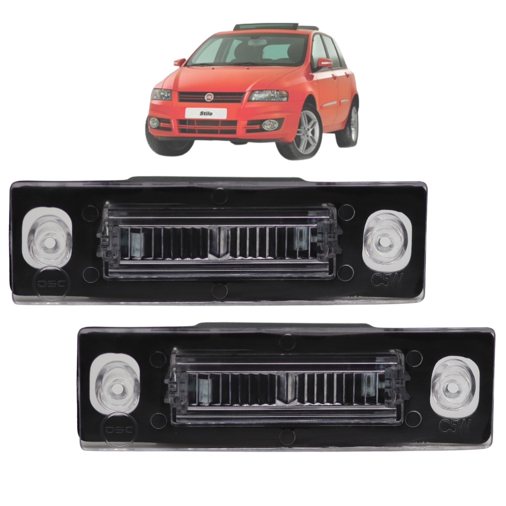 02 Lanterna De Placa Da Fiat Stilo 2002 2003 2004 2005 2006 2007 2008 2009 2010 2011