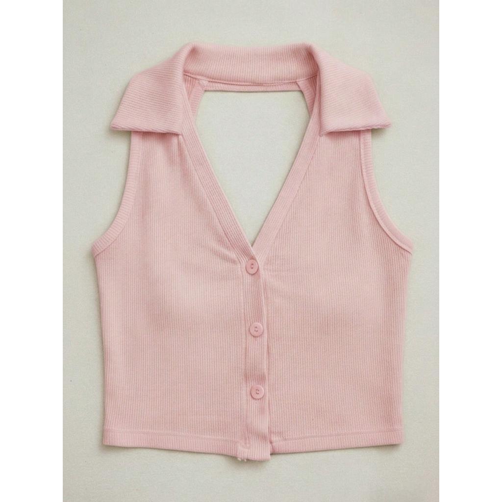 Regata Cropped Feminina Canelada na Cor Dopamina, Elegante e Versátil para Diversas Ocasiões