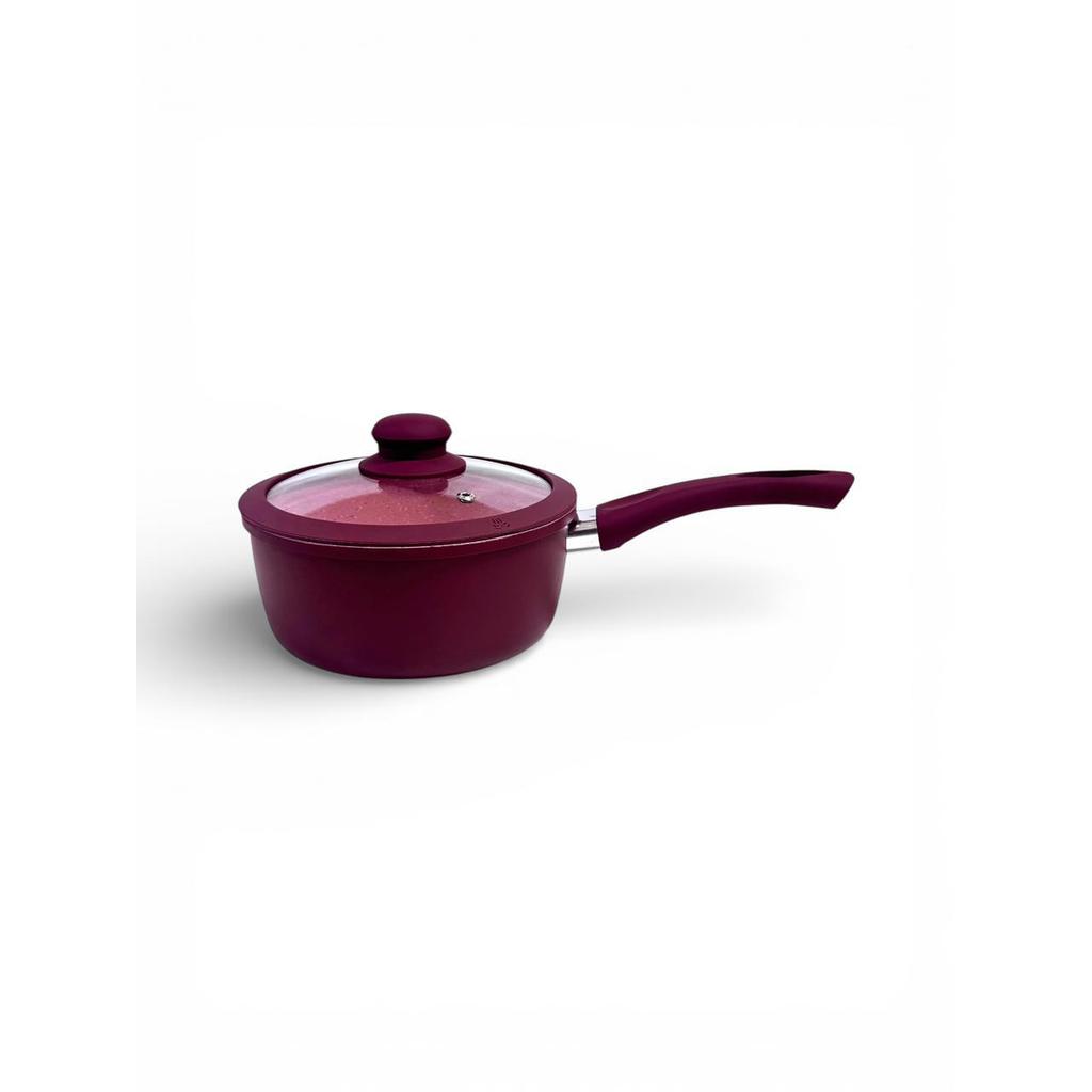 Imagem Panela 18cm Indução Cerâmica 4,5mm Tampa Vidro Premium Bordo
