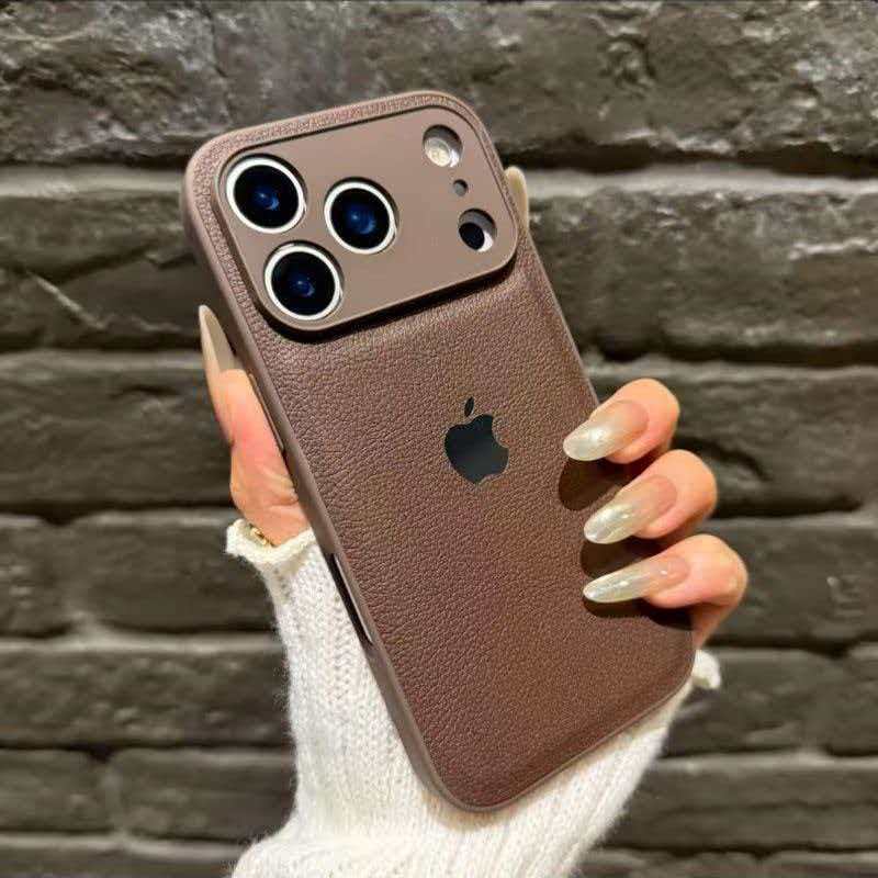 Luxo Retro Litchi Textura De Couro Caso Para iPhone 17ProMax 15 14 13 16 Pro Max E 12ProMax À Prova De Choque Fosco Sóli