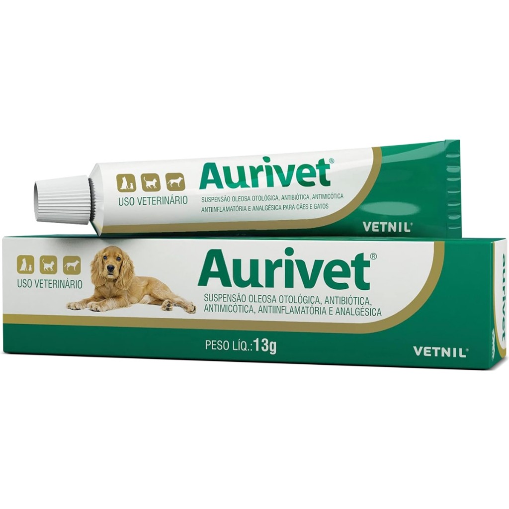 Aurivet Otológica 13g Pomada Tratamento De Otites Vetnil em Oferta na Shopee