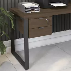 Gaveteiro de Mesa 2 Gavetas Com Chave Frame Munique 36cm