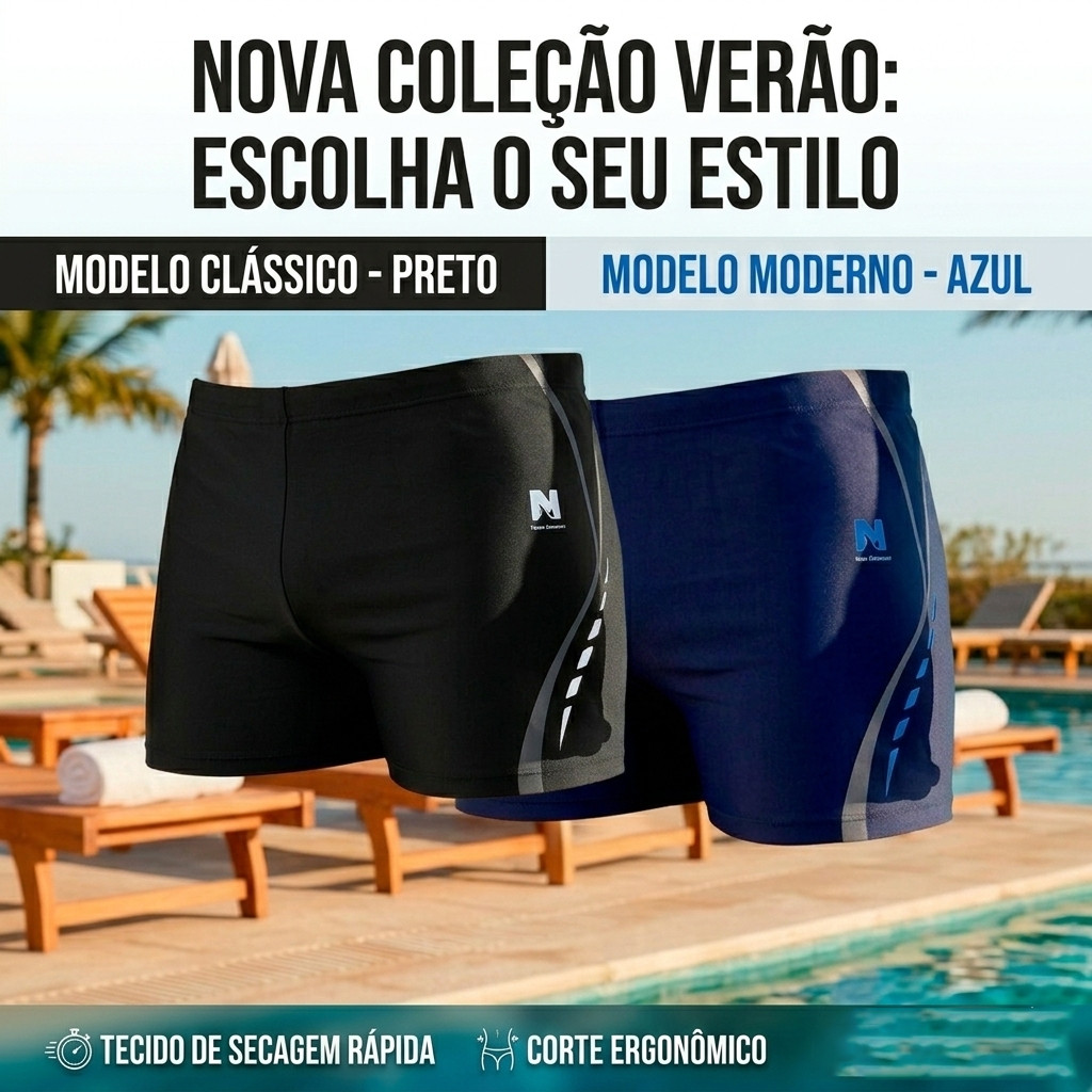 Sunga Boxer Masculino 100% Forrado Cordão de Ajuste 1121