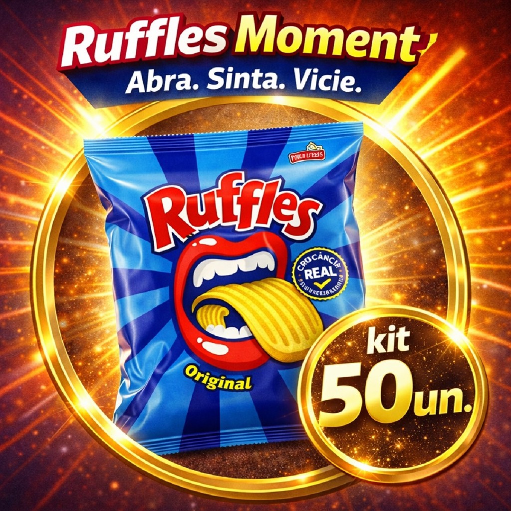 Kit 50 Mini Ruffles Original 17g Batata Chips Elma chips
