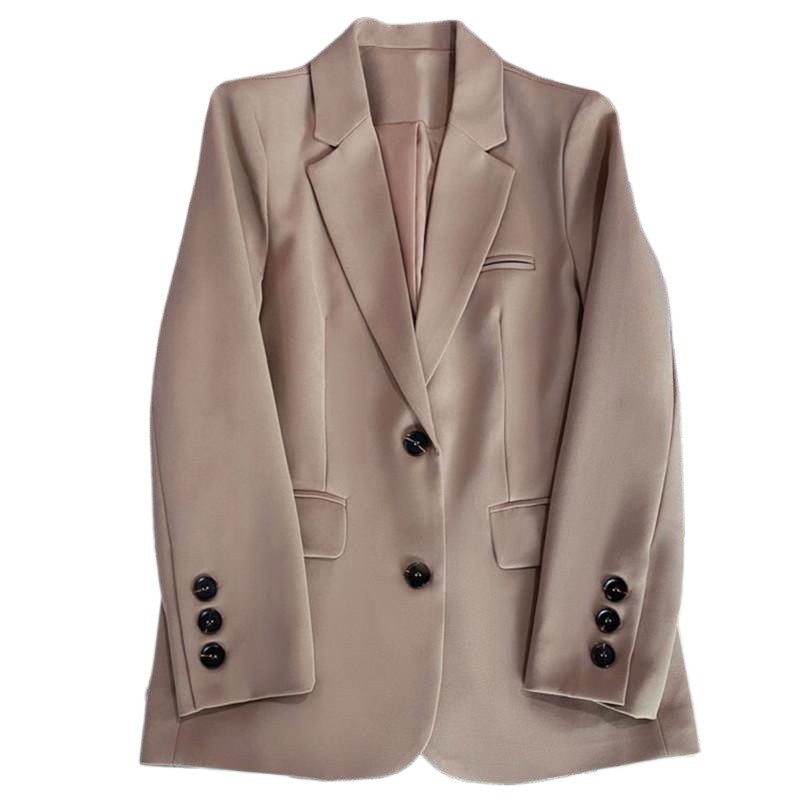 Primavera Outono Preto Blazer Jaqueta Feminina Manga Longa Elegante Casaco Feminino Moda Escritório OL