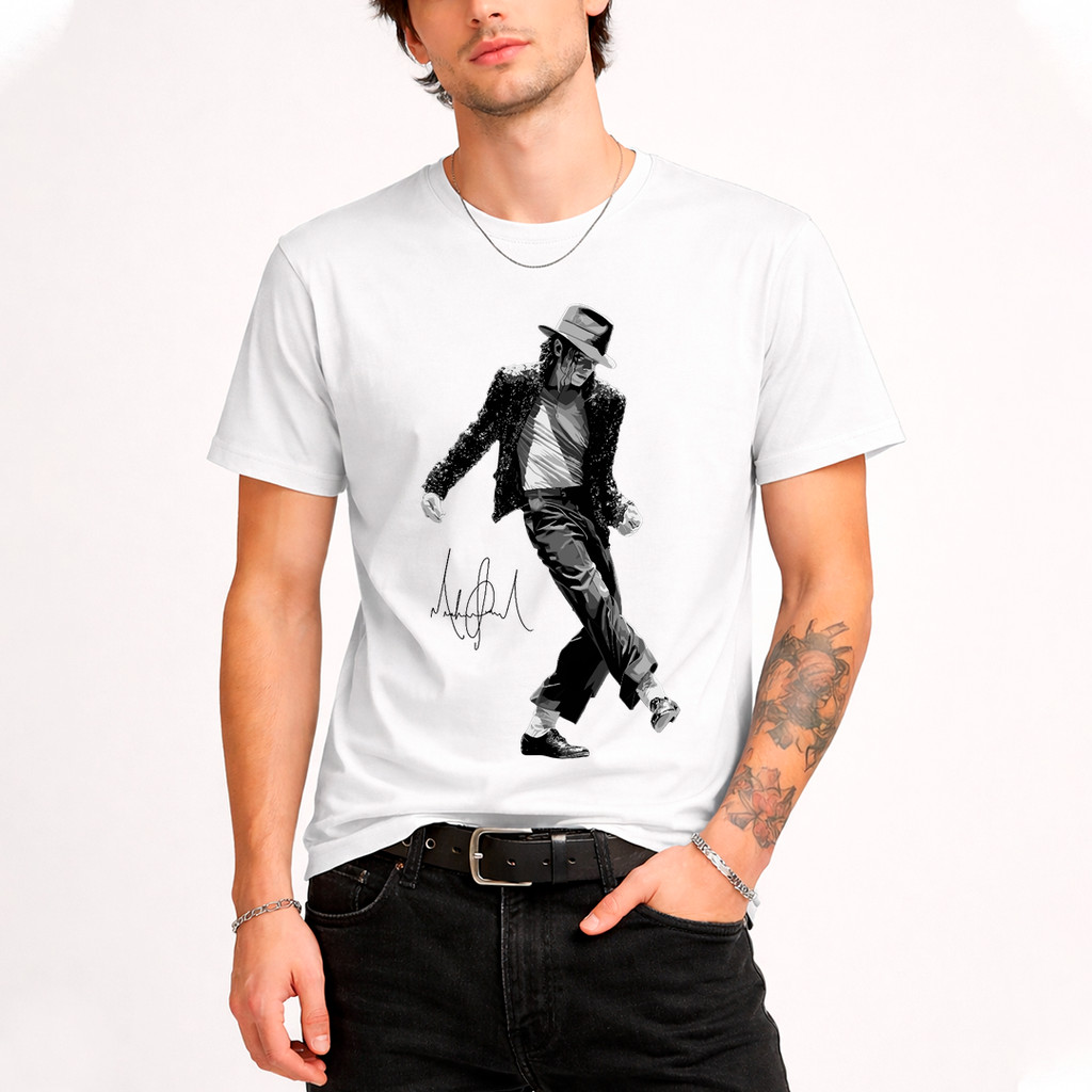 Camiseta Algodão Unissex Michael Jackson Dance Sing Camisa Masculina T-Shirt Feminina em Oferta na Shopee